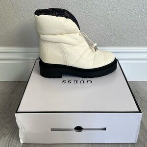 Guess Ivory Puffy Ankle Boots